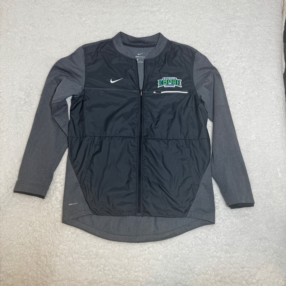 Nike Shield Asheville Empire Lacrosse Jacket Mens Medium Black‎ Grey Full Zip